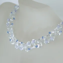 Necklace Rose Gold filled 14K - Arabesque Chalcedony-Satin white - Necklace Rose Gold filled 14K - Rose Gold filled 14K